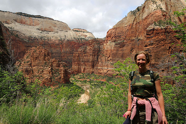 Bronwen overlooking Zion Canyon