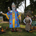 Ned as the Sorcerer’s Apprentice with some scarecrows at Tamborine Mountain Scarecrow Festival