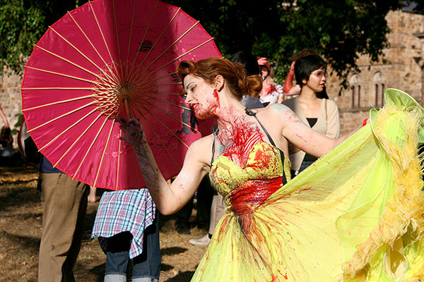 Zombie with a parasol