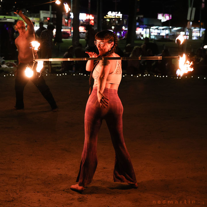 Fire Twirling at Burleigh Bongos