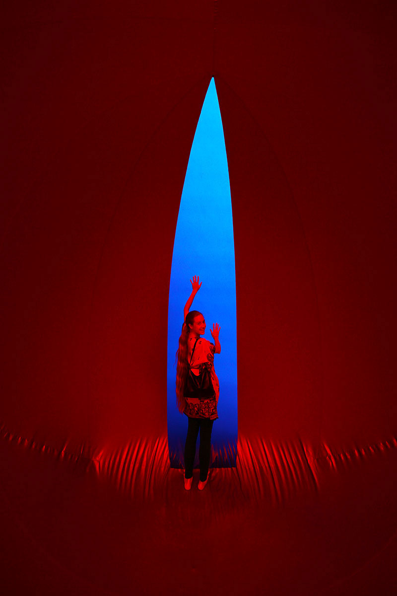 Bronwen in the Exxopolis Luminarium, South Bank