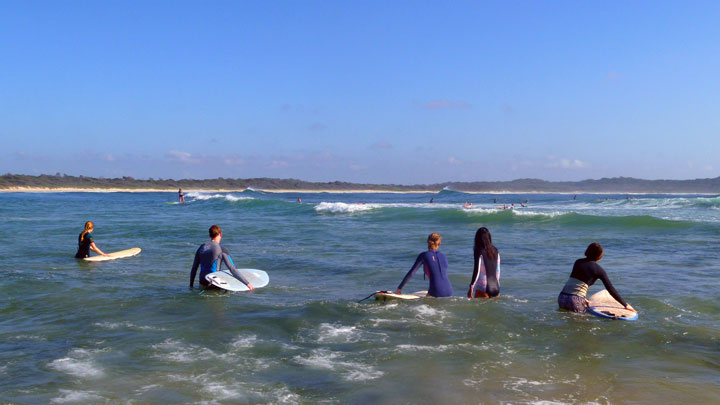 Bronwen & the crew looking for sharks