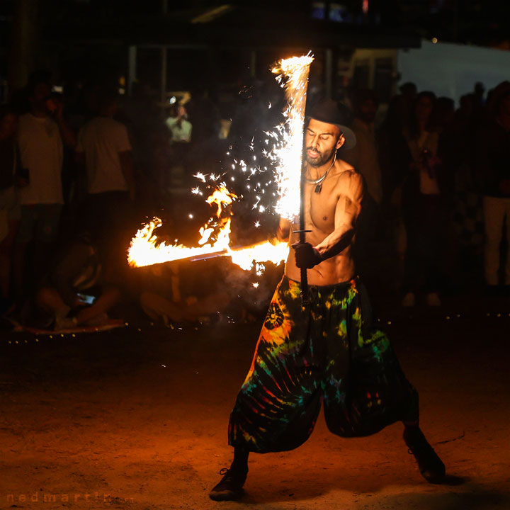 Fire Twirling at Burleigh Bongos