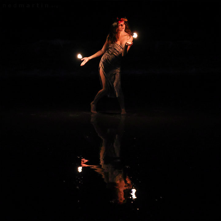 Fire twirling at Burleigh Bongos