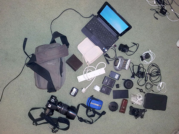 All the electronic things I am taking