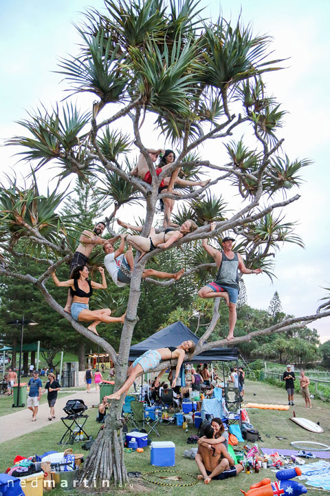 Carissa White, Bronwen Fairbairn, Aram Madigan, Flex LLalon, Adam Beith, Sophia Edwards, Josh BG at Rainbow Bay