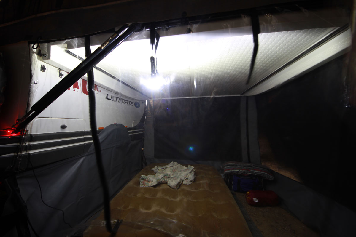 Our bed under the camper trailer