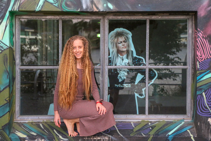Bronwen & her very frizzy hair at Brisbane Powerhouse
