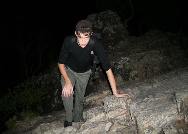 Clint climbing Mount Tibrogargan