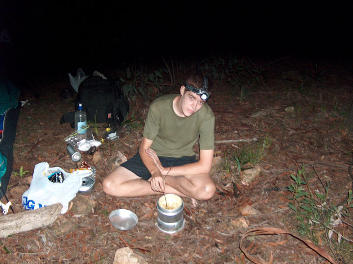 Clint making dinner