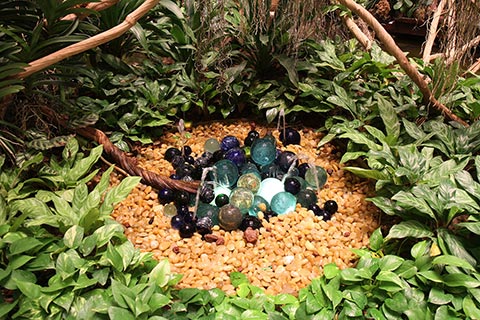 Water feature in a garden at Changi Airport