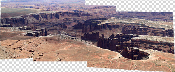 A panorama of some canyons