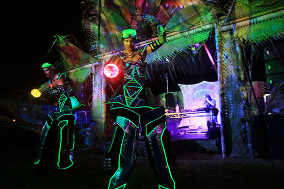 Scary guardians at the Bamboo Bass stage