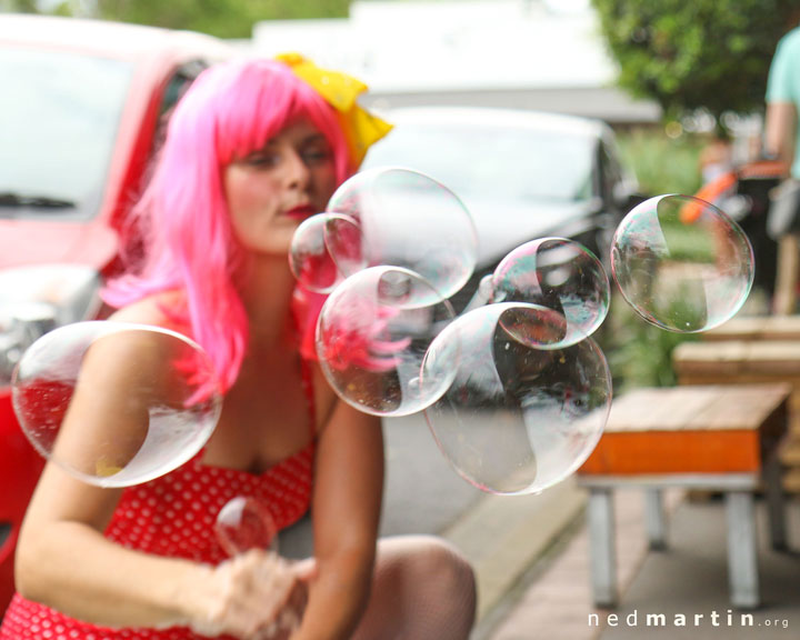 Miss Bubbles’ bubbles at the Paddington Christmas Fair