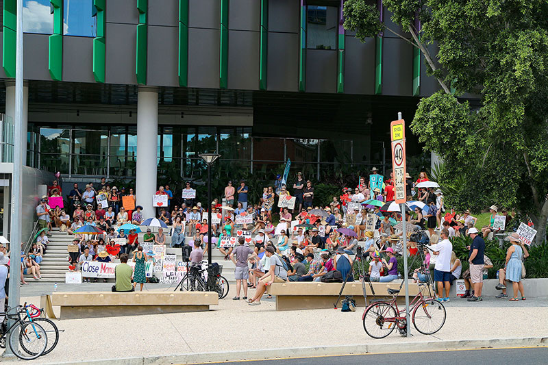 The first rally of the vigil for Baby Asha