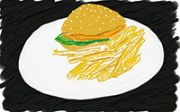 Dinner: Nando’s veggie burger (artist’s impression)