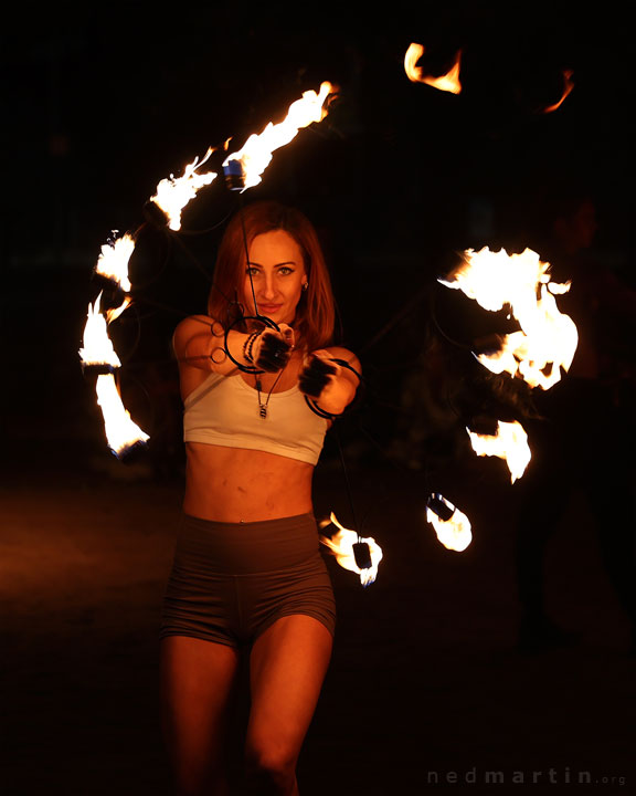 Courtney, Fire Twirling at Burleigh Bongos