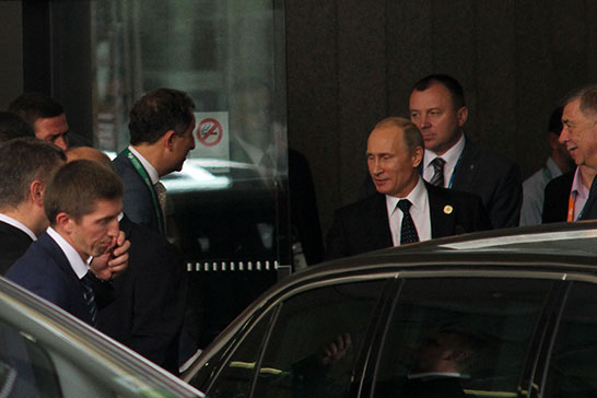 Putin leaves The Hilton