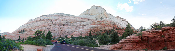 Rock features on the road out of Zion National Park