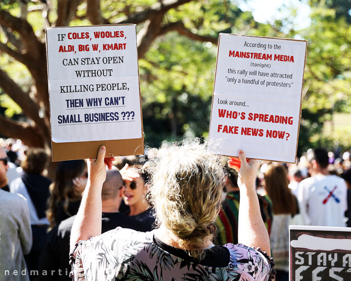 Freedom Rally, Brisbane Botanic Gardens