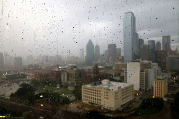 Rain on the hotel window