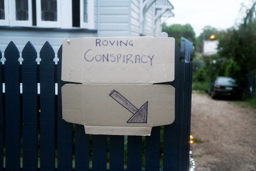 Roving conspiracy, in a random backyard.