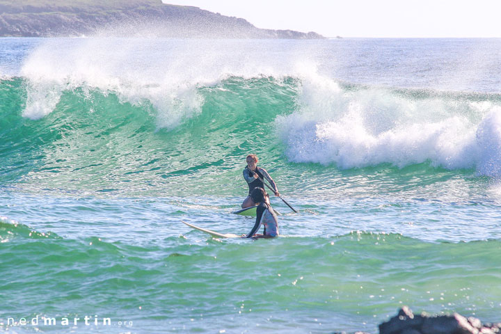 Hannah & Wendy wondering what to do now there’s a wave