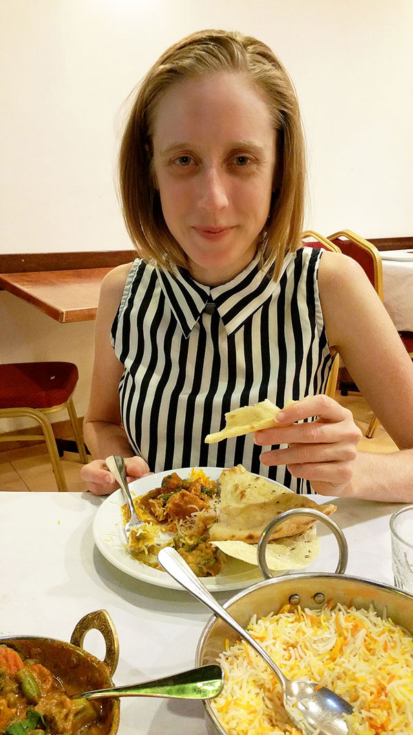 Bronwen at Halim’s Indian Taj