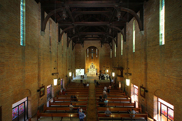 The inside of St. Brigid’s Church