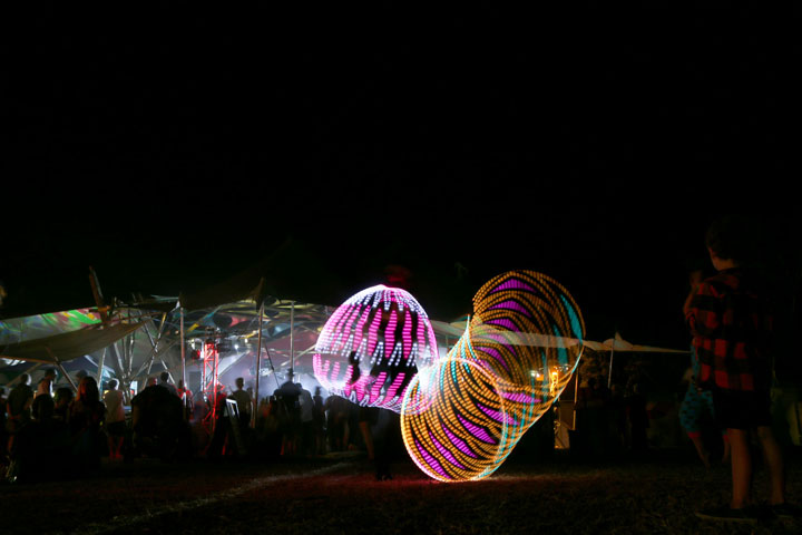 LED hoop spinning at Island Vibe Festival