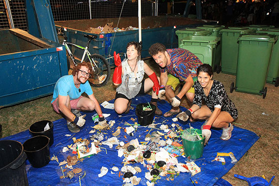 Sorting rubbish at the Sustainability Department