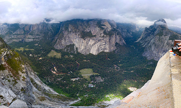 Looking down into Yosemite Valley from Glacier Point