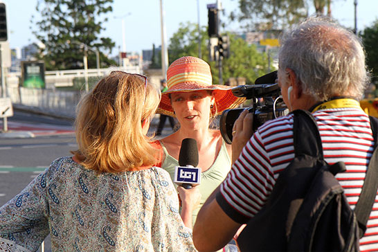Bronwen is interviewed by Italian TV