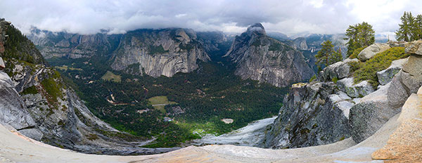 Looking down into Yosemite Valley from Glacier Point
