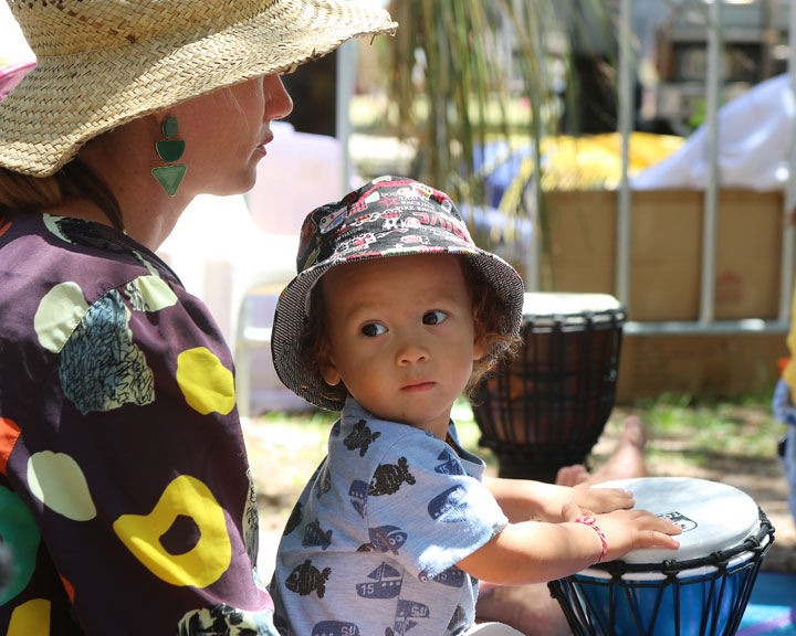 Kids Space – Rainbow Djembe Tribe, Island Vibe Festival 2018, Stradbroke Island