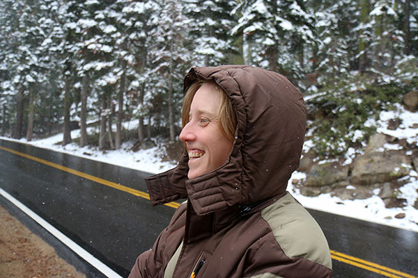 Bronwen enoying the snow