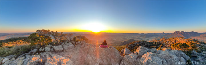 Bronwen & Carissa watching the sun rise from Mt Maroon