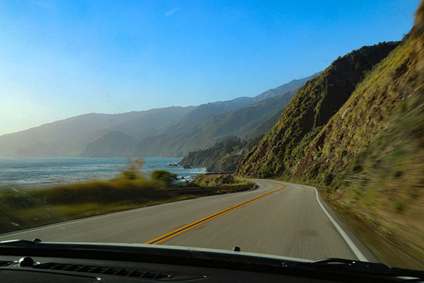 Driving along Big Sur