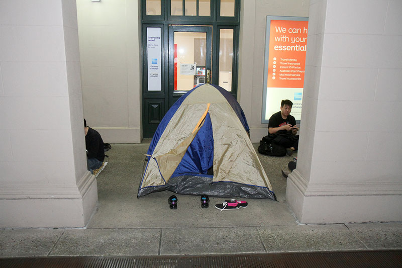 Camping out for the Apple Store to open