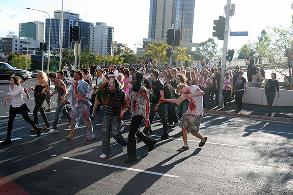 Zombies pour into the city