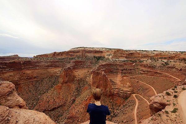 Bronwen looking into one of the canyons in Canyonlands National Park