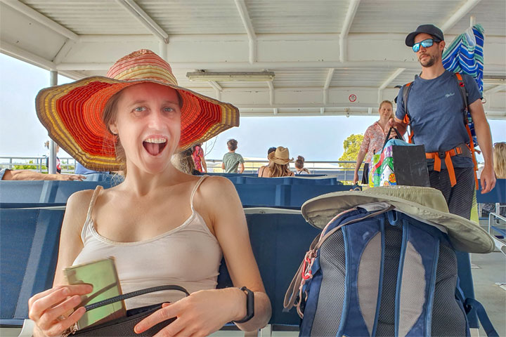 Bronwen, On the way to Moreton Island