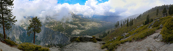 Looking down into Yosemite Valley from Glacier Point
