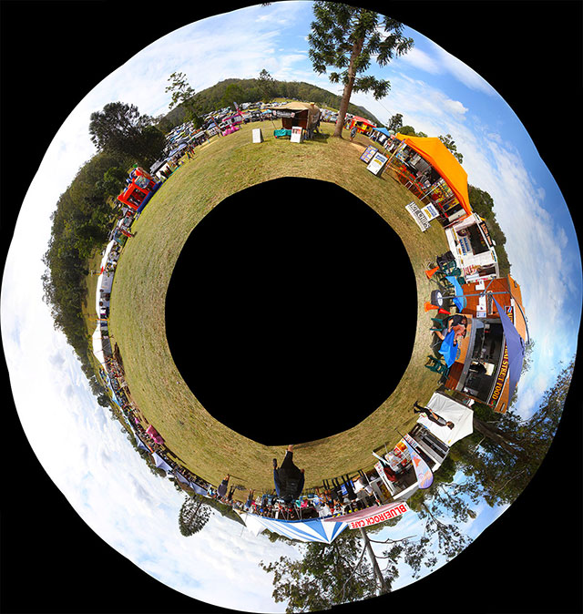 A 360° panorama of the festival site