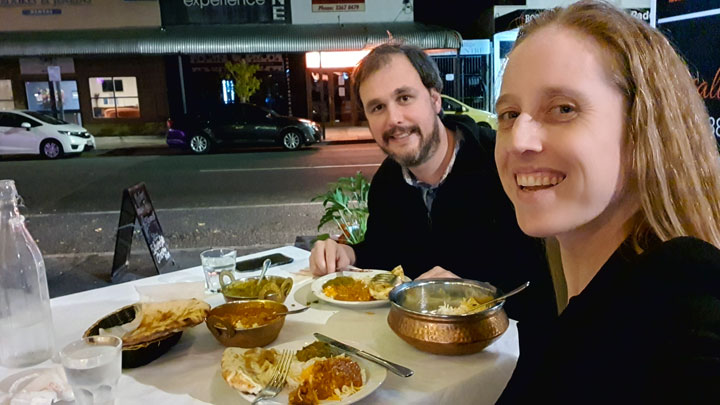 Ned & Bronwen at Halim’s Indian Taj