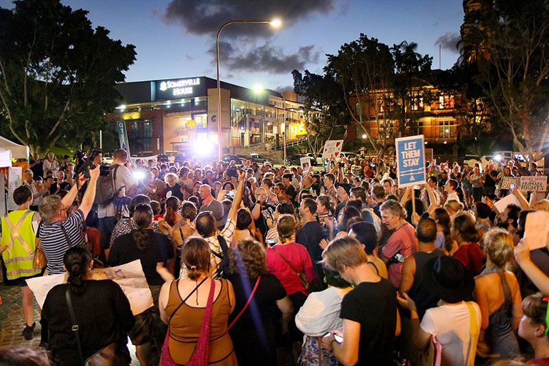 Protestors gather as rumours spread that Baby Asha will be moved