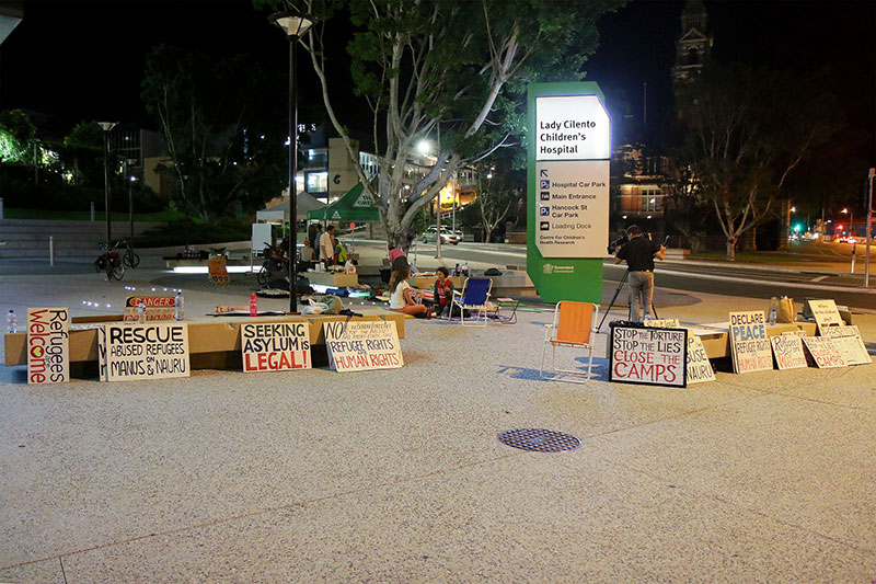 Very few people were at the vigil at the start