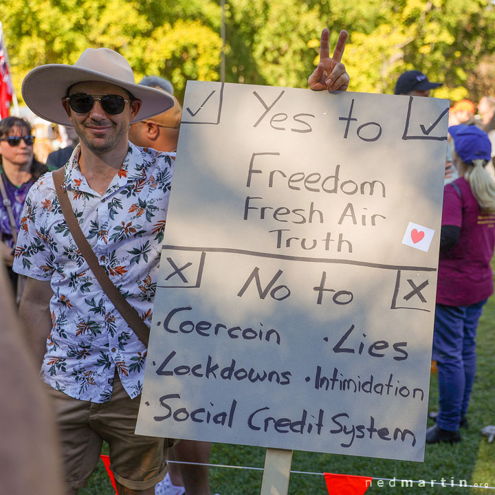 Freedom Rally, Brisbane Botanic Gardens