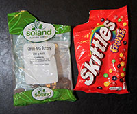 Evening snacks: Skittles & carobs