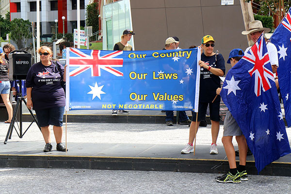 I was hoping some Muslims would come and hold this flag